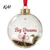 Winter Holiday Decorations for Fireplace 3D Clear Ball Christmas Ornament, Message Keepsake, Acrylic Festive Party Supplies Tree Hanging Decoration
