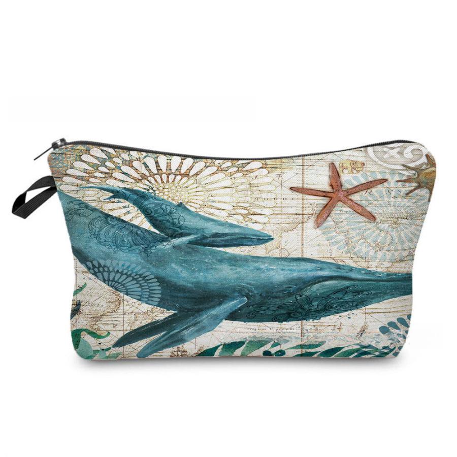 Women Octopus, turtle Print Cosmetic Bag Toiletries Organize Travel Storage Case 6969 KTB