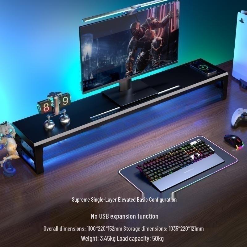 Gecko Double-Layer USB-C Monitor Riser with Expansion & Charging