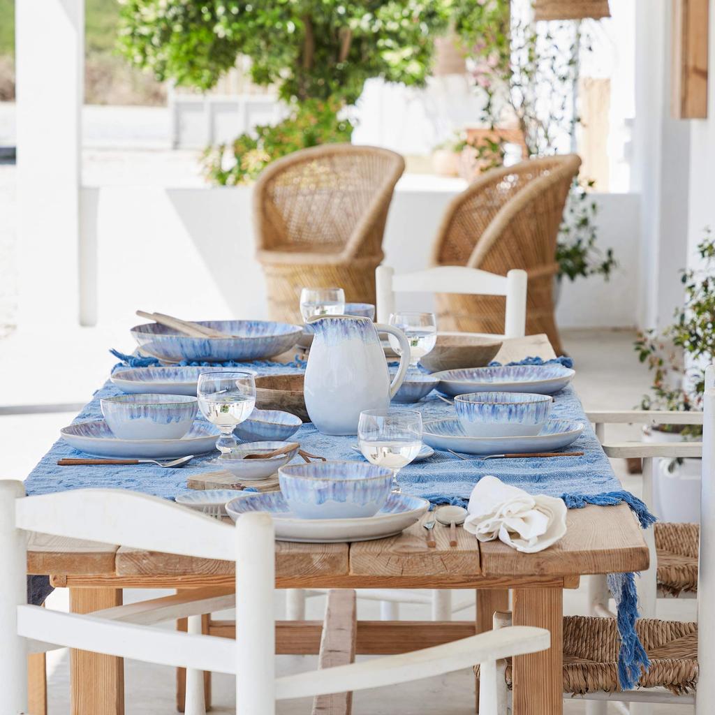 Officially Imported Costa Nova Brisa Blue Oval Plate, Small, Approx. 15cm, Microwave and Dishwasher Safe, GOP161B