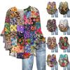 Zomertopjes voor dames: schattige blouses met V-hals en 3/4 mouwen, top met bloemenprint, casual shirts