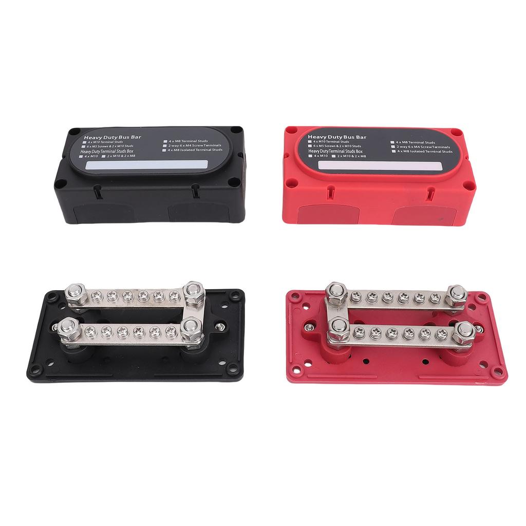 2 Pcs Bus Bar 12 Screws Terminal M8 Studs 48V 150A Power Distribution Block Bus Bar for Automotive Marine RV Yacht