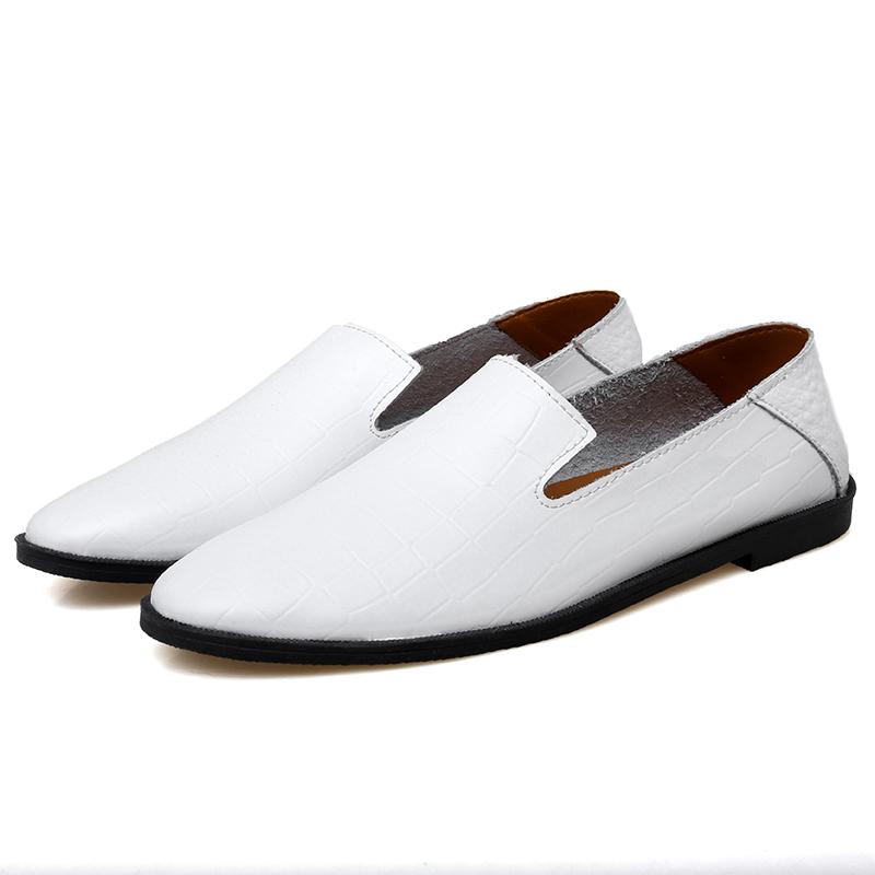 

Новые роскошные кожаные туфли с крокодиловым узором, мужские лоферы, повседневная обувь, оксфорды, мужская обувь, остроносые мокасины, туфли-лодочки 45 белый