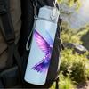 1PC Purple Hummingbird Bird Art Print 750ml Color Plastic Sports Water Bottle Leakproof Flip Straw Lid Suitable for Sports Office Home Use
