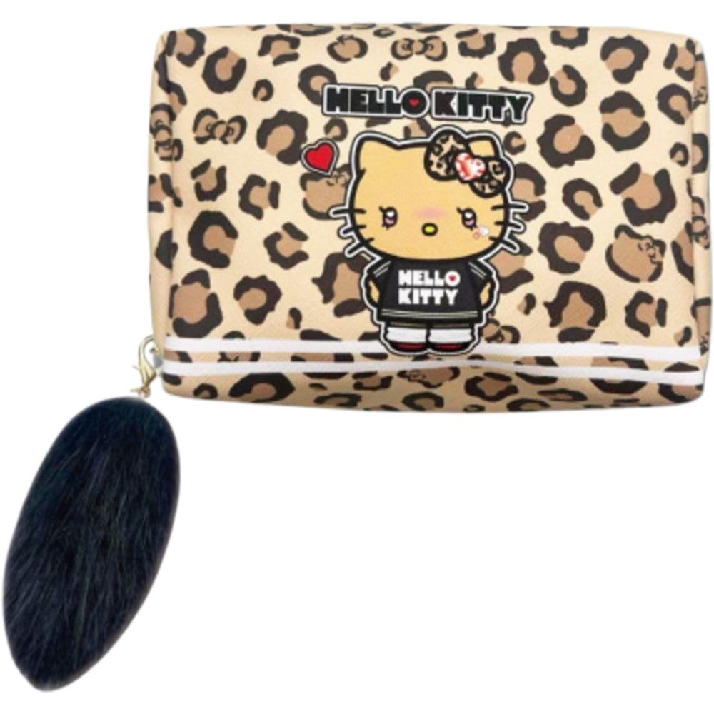 Hatayama Shoji Sanrio Gal Series 3 Cosmetic Pouch Hello Kitty Y2K Black White Brown 4 Colors Available Cute Makeup Pouch Stylish H11 x W17 x D5cm коричневый