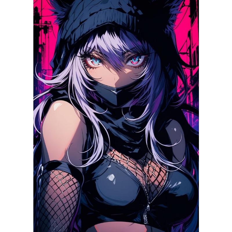 Cute Anime Girl Cat Ear Cool Girl Sexy Modern Fashion Poster Canvas Paintings Wall Art Pictures Playroom Home Decor