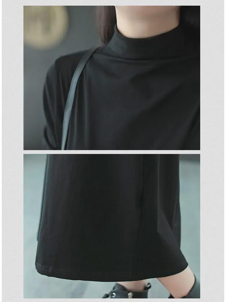 2021 Women's Retro Spring Dresses: Loose Mid-Length, Half-High Collar, Age-Reducing, Stylish & Slim Fit