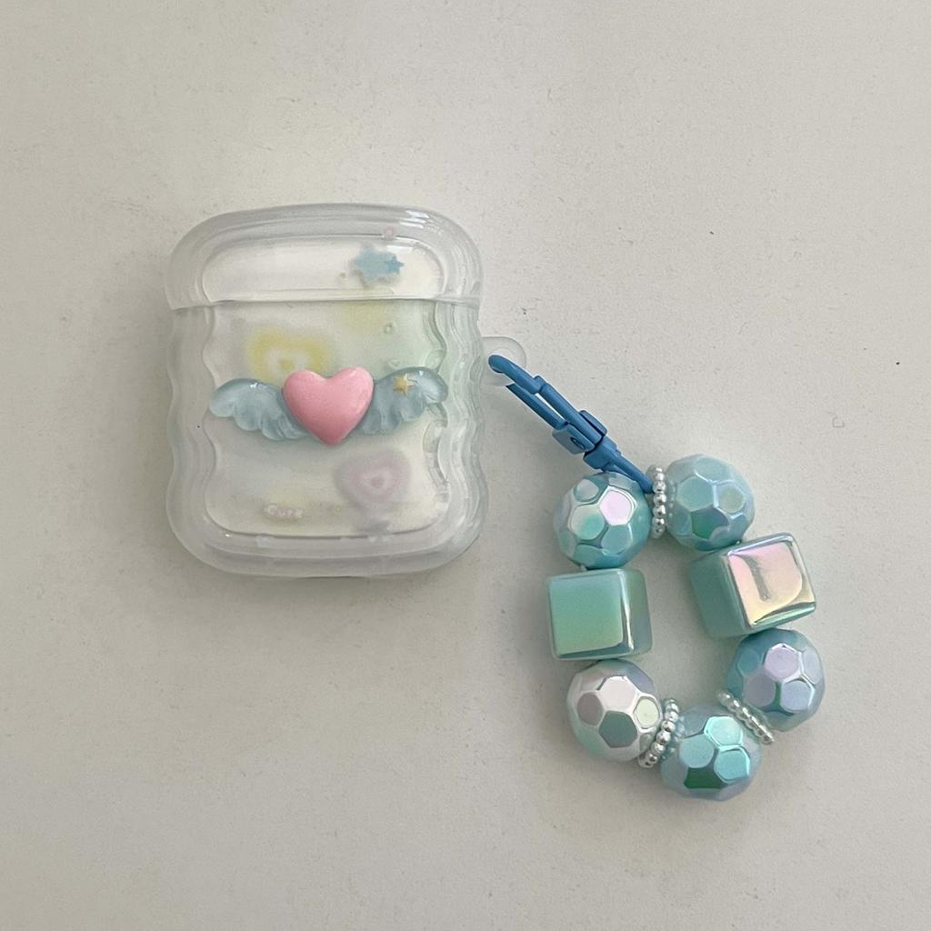 Wireless Bluetooth Angel 3d Bracelet Cute Earphone Case For Apple Airpods 1 2 Pro 2nd 3 Cartoon Love Shiny Headset Charging Box