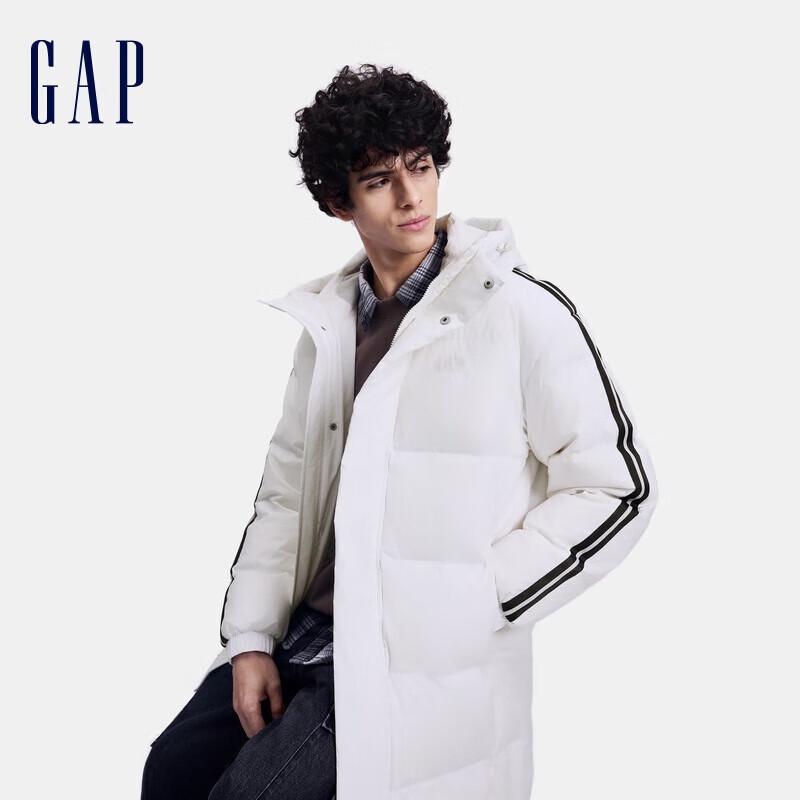 Gap Unisex Logo Side Stripe Long Down Jacket 180/100A