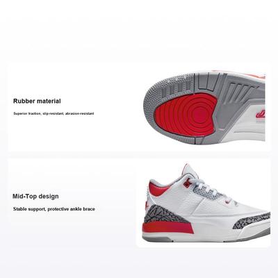 Air 3 Retro PS Fire Red 2022 Kids Sneakers White Cement-Grey Black DM0966-160