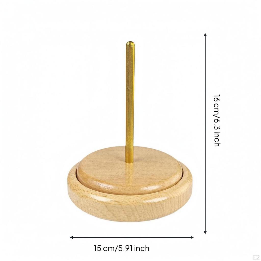Wooden Yarn Spool Stand Smooth Finished Knitting Stable Base Crafting Accessory Single