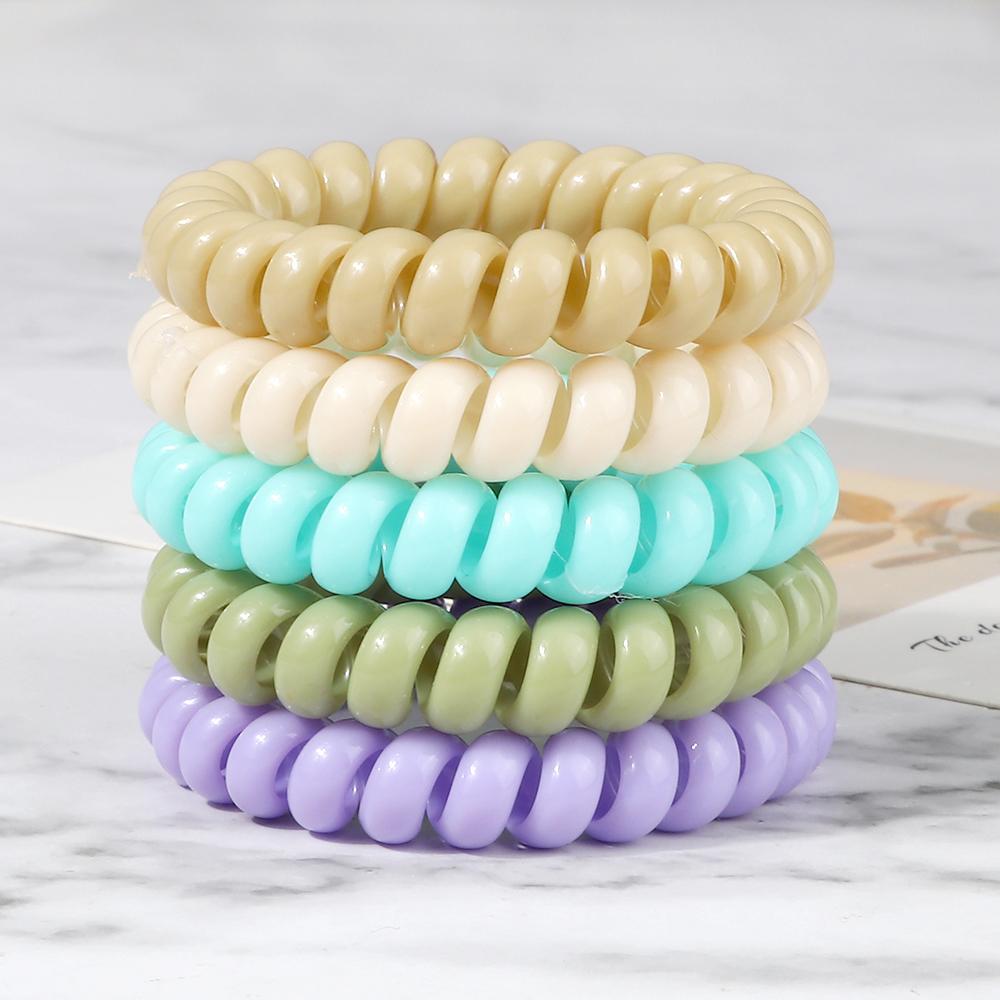 5 buc/set Elastic Culori Bomboane Fir de Telefon Simplu Benzi de Păr pentru Femei Coadă de Păr pentru Copii Fete Scrunchies Bandă de Păr Gumă Cadouri