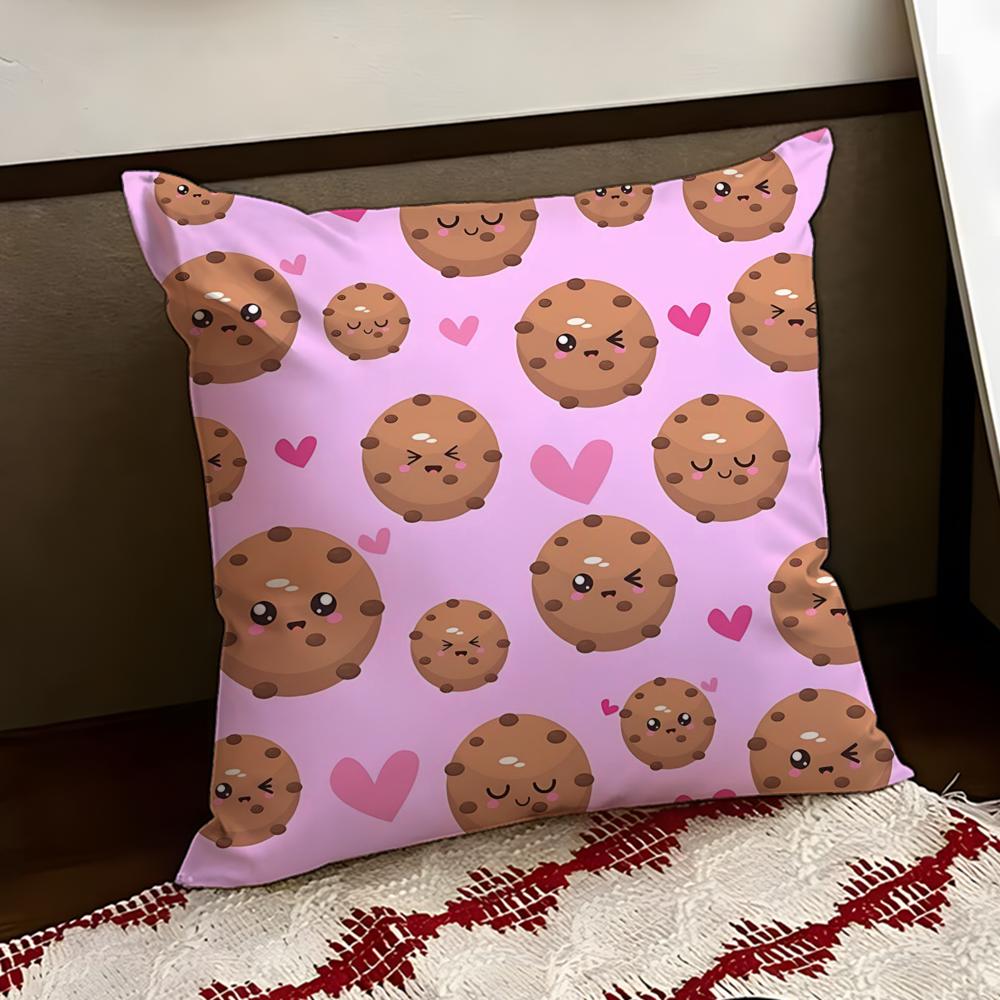 Crumbly cookie Cushion Cover Reversible Soft Durable Pillow Cover Home Car MultiScene Use for Daily Comfort