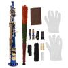 Bb Soprano Saxophone Portable Brass Professional Straight Saxophone for Beginner Students