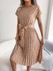 Women's Casual Short-sleeved Floral Pleated Dress