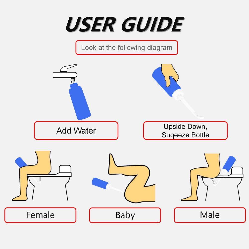 500ml Portable Travel Hand Held Bidet Handheld Anal Hygiene Douche Baby Large Capacity Toilet Travel Personal Cleaner Bottle