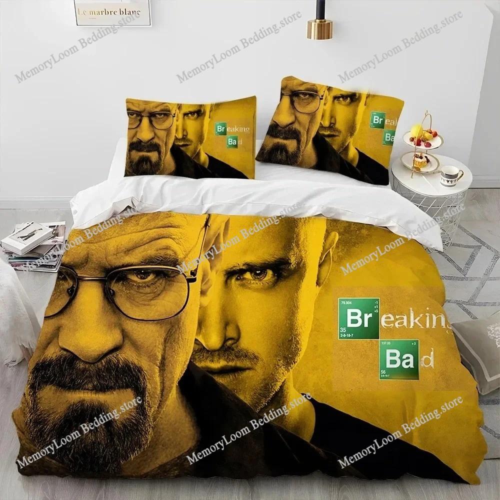TV Show Hit Breaking Bad Walter Hartwell Bedding Set King/Queen Size Duvet Cover 3D Print Cozy Soft Bed Sheet Set Home Decor