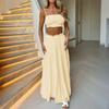 Casual Vacation Spaghetti Straps Tube Top Skirt Two-piece Set Women's Clothing Spring and Summer