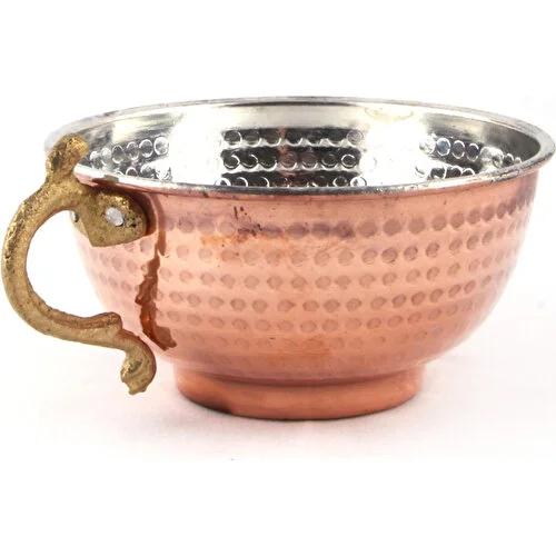 Handcrafted Hammered Copper Tray for Buttermilk / Water / Beverages - Tin-Lined