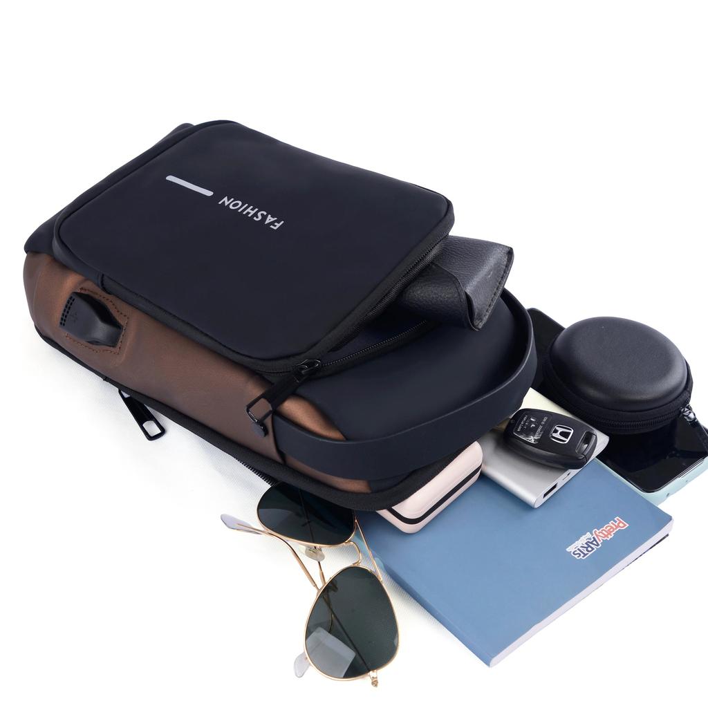 Pánská crossbody taška módní kódový zámek proti krádeži prsní taška jedno rameno volnočasový sportovní trend multifunkční lokomotiva malý batoh