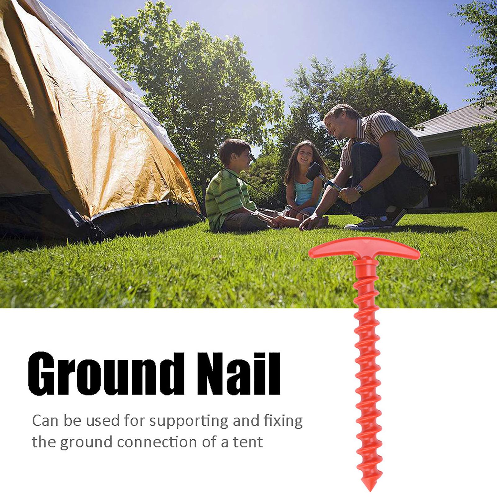 

5 шт. Нейлоновые колышки для палатки для кемпинга на открытом воздухе, гвозди для грунта, винтовые колышки (красный)