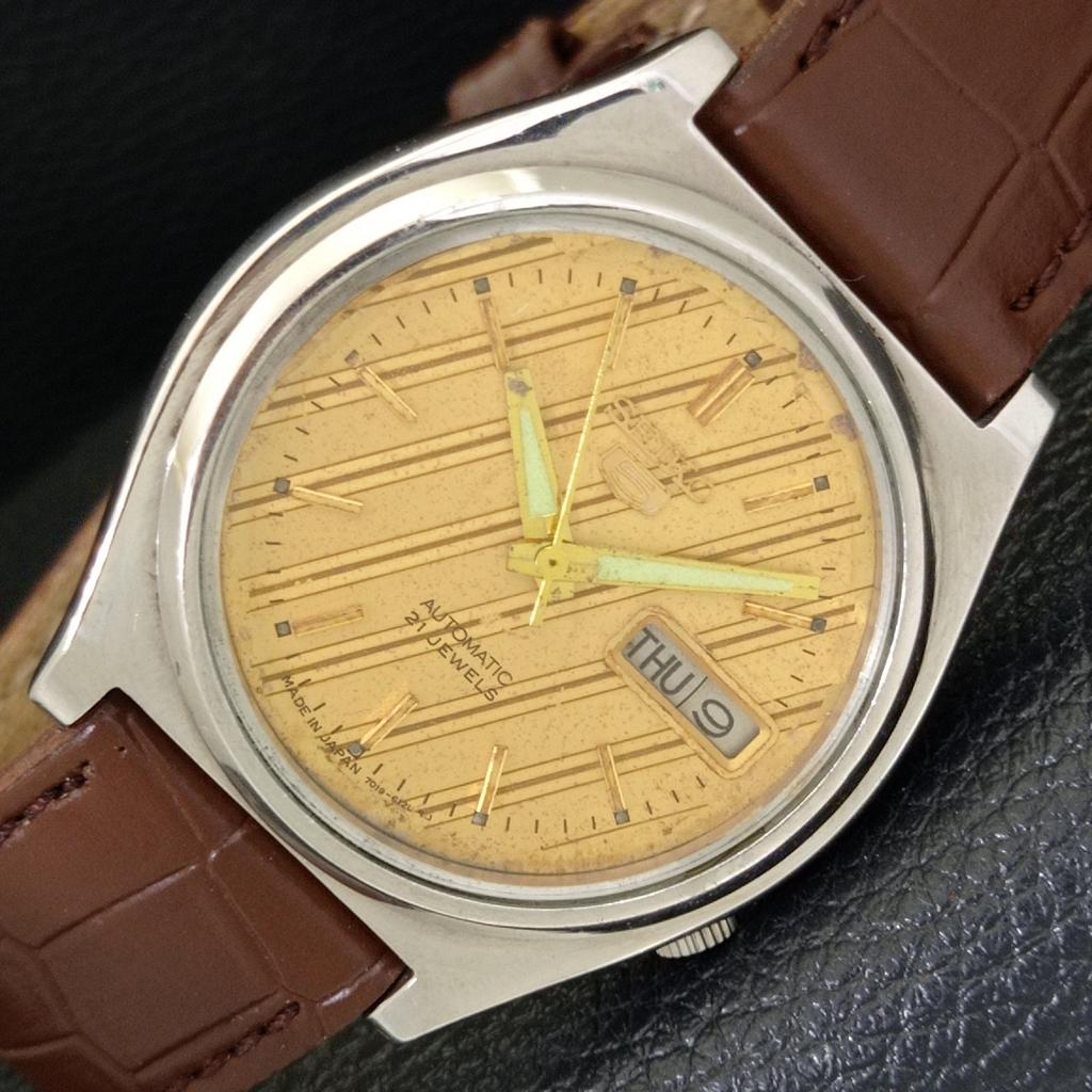 

ВИНТАЖНЫЕ АВТОМАТИЧЕСКИЕ ЧАСЫ SEIKO 5 ЯПОНИЯ МУЖСКИЕ ОРИГИНАЛЬНЫЙ ЦИФЕРБЛАТ a500782-5 R154-a500782