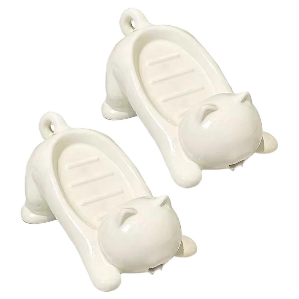 Cat Soap Holder Cute Cat Design Drainage Soap Dish