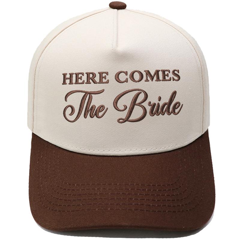 HERE COMES The Bride Embroidery Color Matching Truck Driver Hat Bride Wedding Party Shade Dad Hat