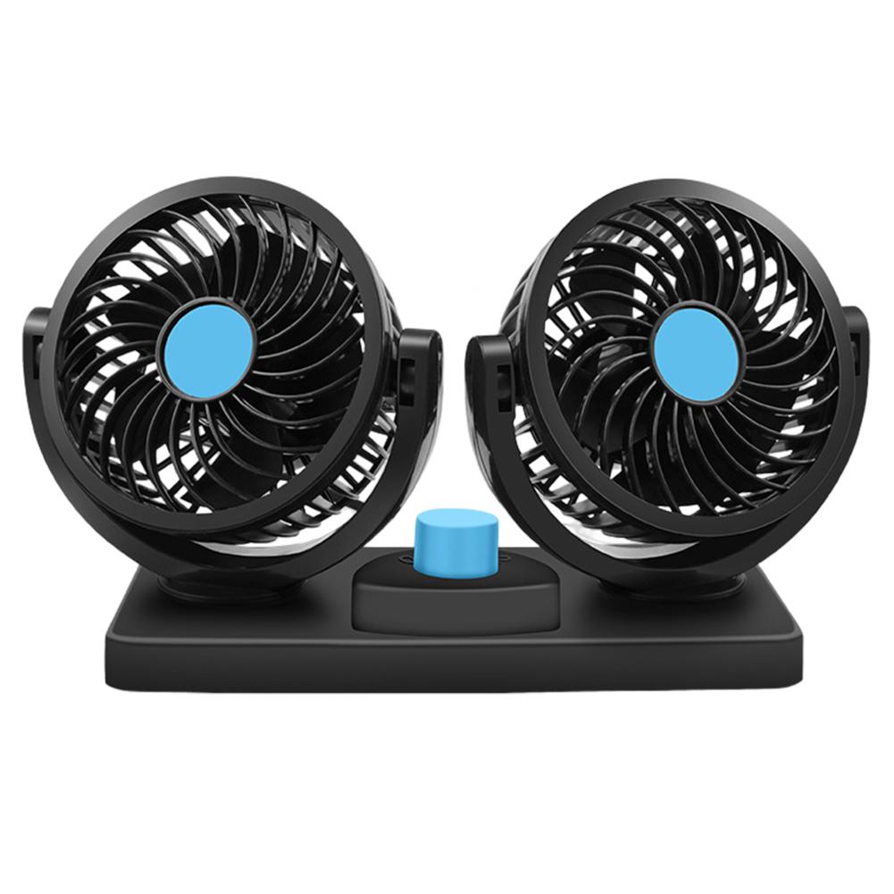 Electric Car Cooler 12/24V Auto Cooling Fan 360 Degree Rotatable Electric Car Circulator 2 Gear USB Port for Auto Truck Off-Road
