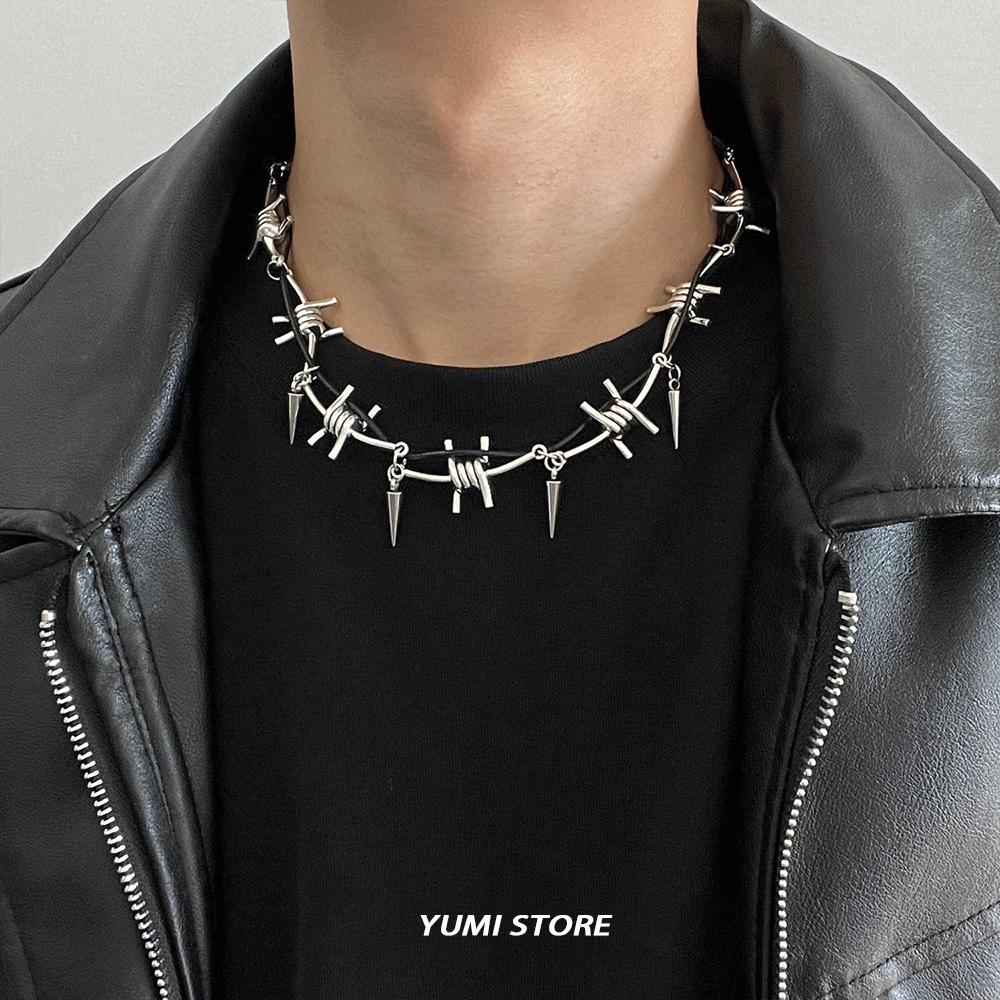 Punk Thorn Rivet Necklace For Man Woman Retro Hip Hop Clavicle Chain Female Y2K Jewelry Hot Girl Choker Accessories Wholesale