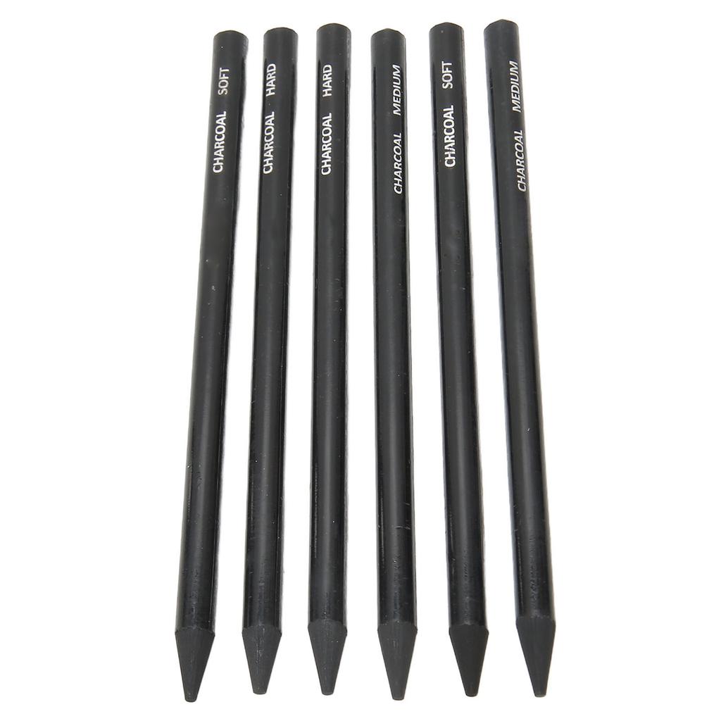 6pcs Charcoal Pencils Set Easy To Color Prevent Breakage Drawing Pencils for Sketching Drawing