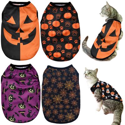 Ropa de Gato de Halloween Chaleco para Mascotas Disfraz Para Perros Pequeños Gatos Ropa Malla Vestido de Fiesta Disfraz Ropa Divertida Chihuahua Pug Camiseta para Mascotas