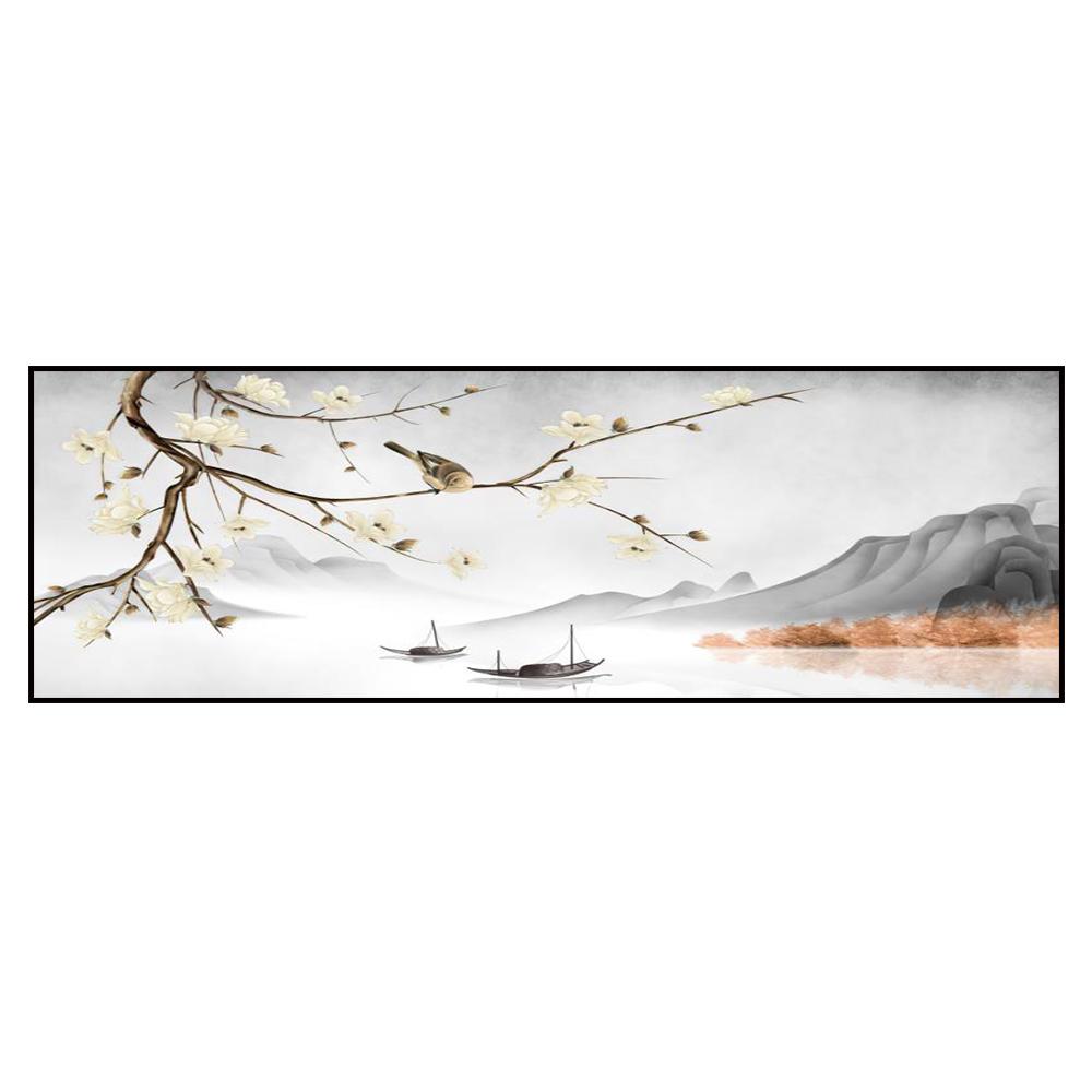 

Новые китайские чернила и вода, пейзаж, холст, картина, домашняя гостиная, настенное художественное украшение, печать плакатов, фотографии, декор комнаты, фреска 60x170cm Unframed