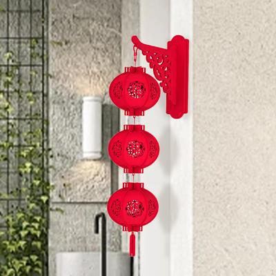 Chinese Year Felt Lantern Red Hanging Ornament Decorations with Tassel