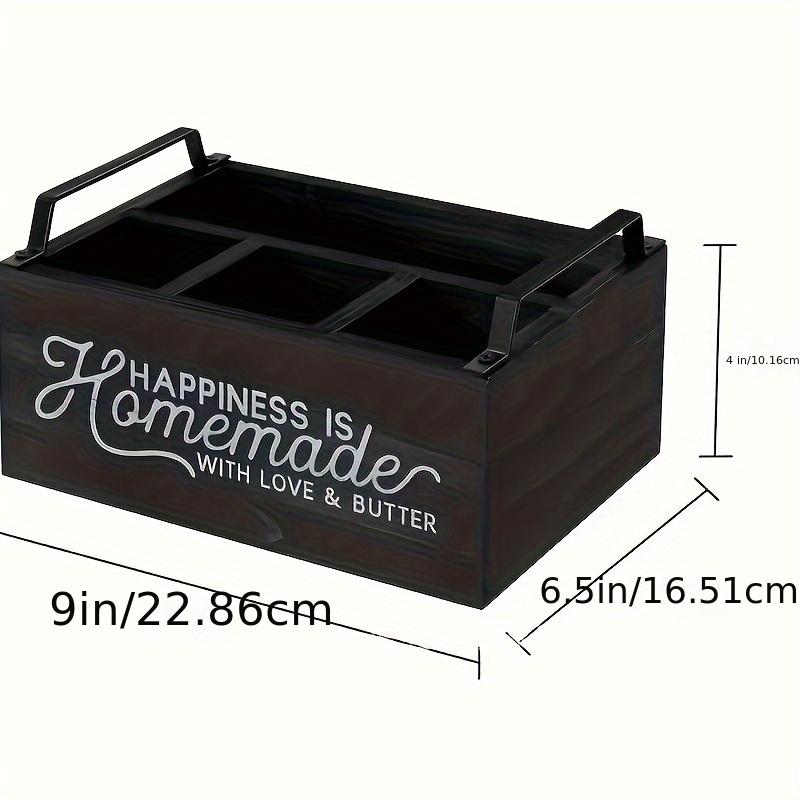 1 szt. Pudełko do przechowywania przyborów kuchennych w stylu vintage, Pałeczki, Noże, Widelce, Łyżki, Łazienkowe Drewniane Stolne Sortowanie Wielokomorowe