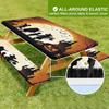 Waterproof Camping Tablecloth Set With Elastic Edge Drawstring Floral Print Rectangle Table Cover Outdoor Picnic BBQ