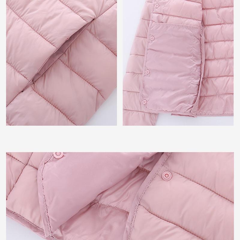 Women's Jacket Autumn Winter Ultra Light Down Cotton Collarless Padded Coat Matt Fabric Lightweight Warm Female Windbreaker Park