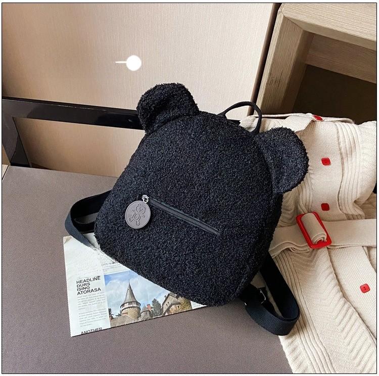 Velvet Mini Backpack For Women With Zipper Pockets For Daily Use