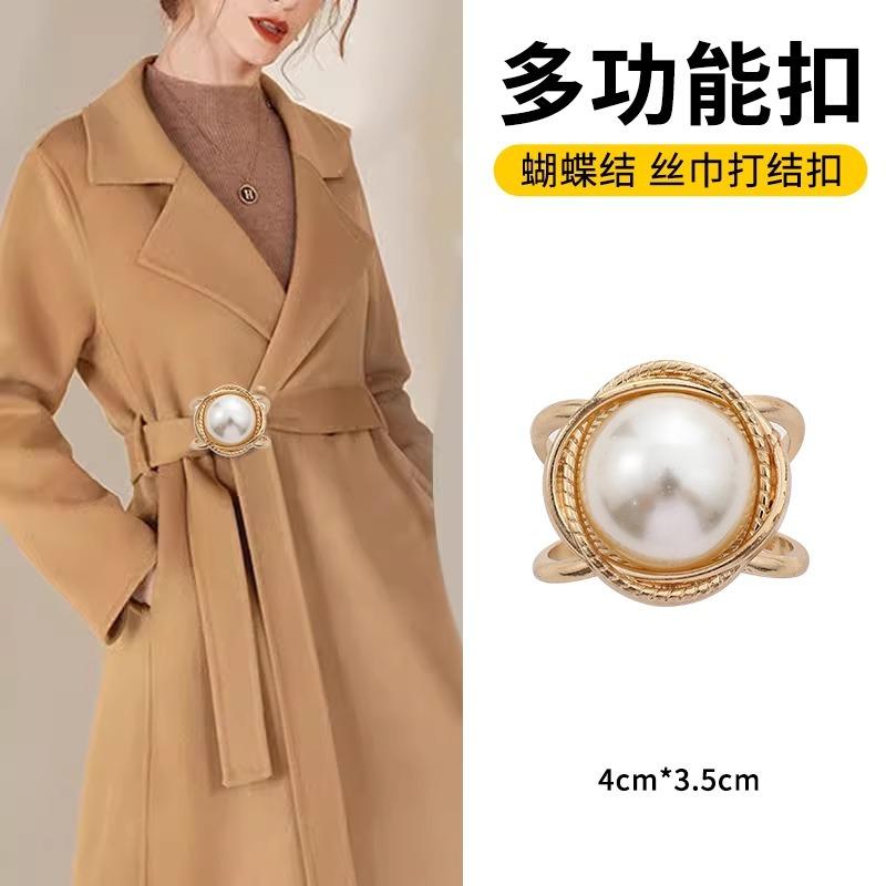 Bowknot Waist for Trench Coat, Shirt, Scarf - Decorative Fixed Belt Clip for Accessories