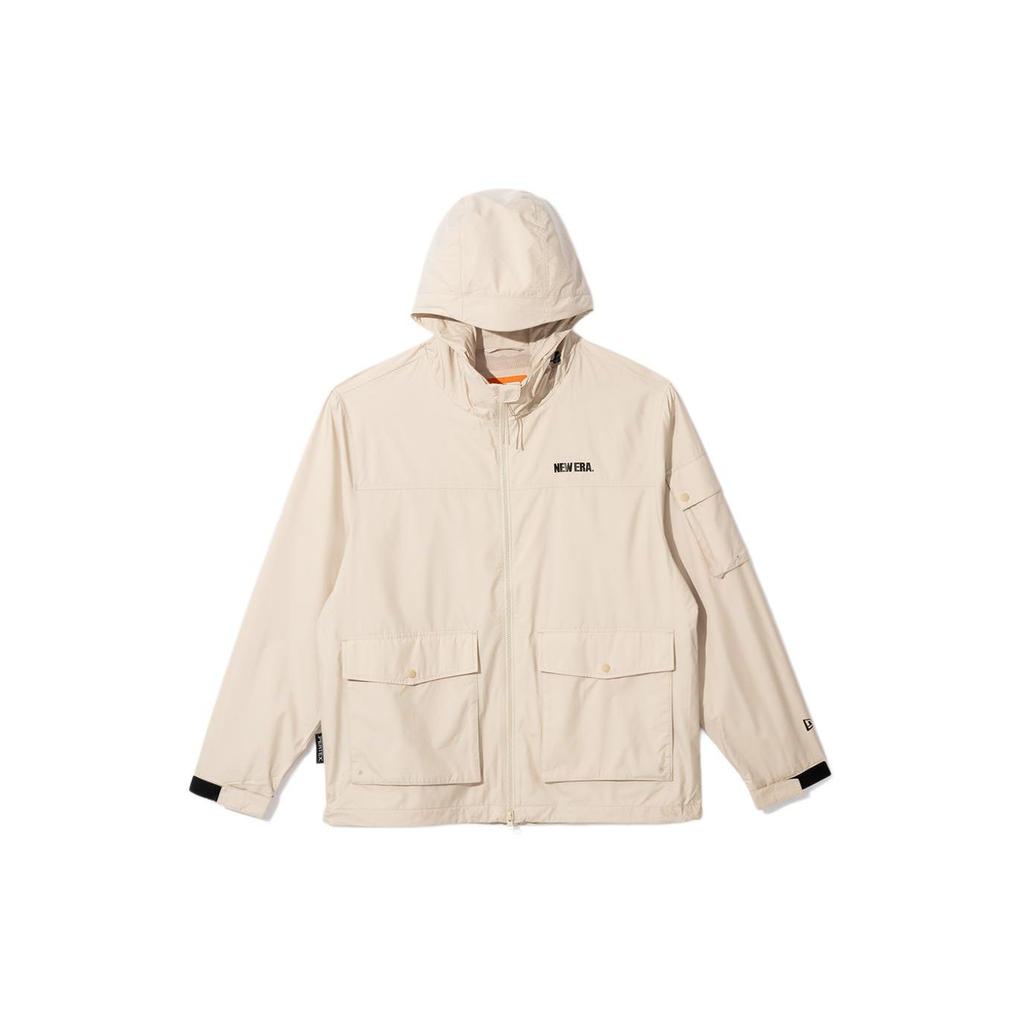New Era SS24 Letter Embroidery Long Sleeve Hooded Jacket Men jackets Ivory 14179036