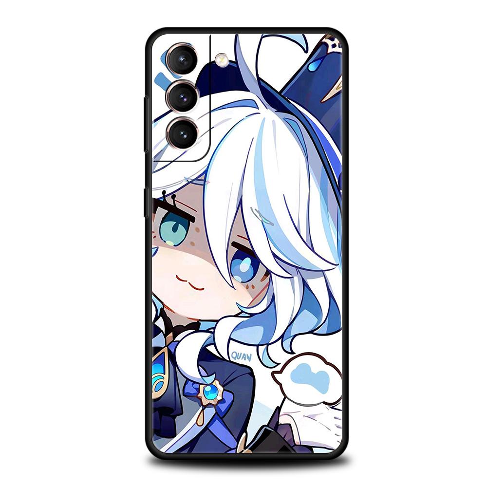 Genshin Impact Lovely Furina Phone Case For Samsung Galaxy S25 Edge S24 S23 S22 Ultra S20 S21 FE 5G S10 S9 Plus S10E Soft Cover