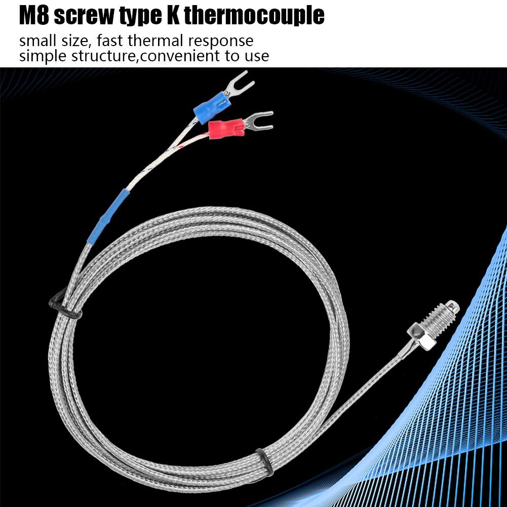 M8 Screw Thread Type K Thermocouple Temperature Sensor Wire 0 400 Celsius  (2 M)