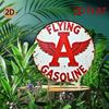 Aviation Gasoline Winged Tin Sign Vintage Metal Wall Art for Home Cafe Garage Decor