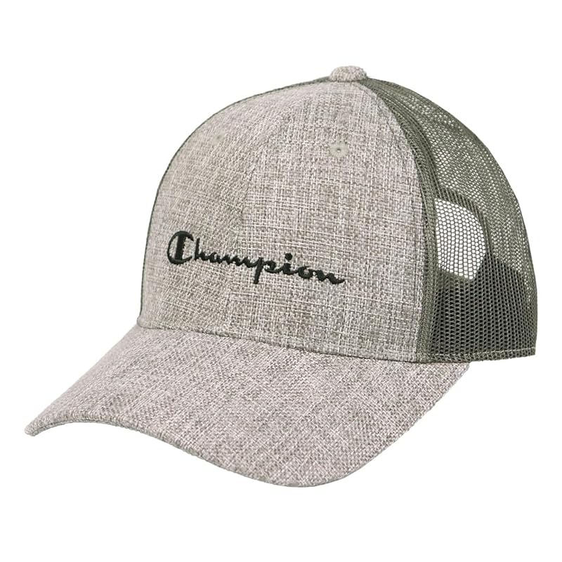 

[champion] mesh cap men s cap brand logo hat tracker casual antibacterial deodorant gray ash