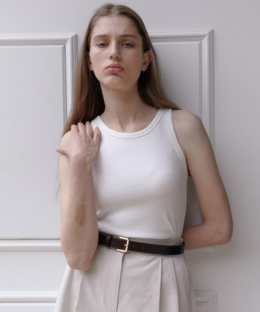 38COMEONCOMMON Round Rib Sleeveless (White)
