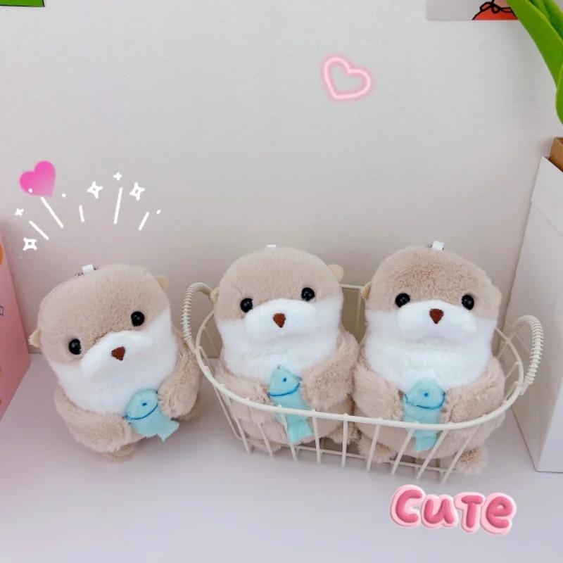 Loutre Mignonne Câlin Poisson Porte-clés Peluche Doux Animal Marin Poupée Accroche Sac à Dos Kawaii Dessin Animé Charme Sac Cadeau de Vacances Filles