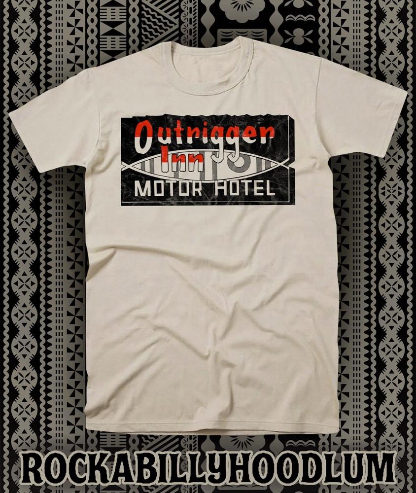 Retro Tiki Art Tee T Shirt 100% Cotton Bar Mug Outrigger Inn Motor Hotel  Unisex T-Shirt XL