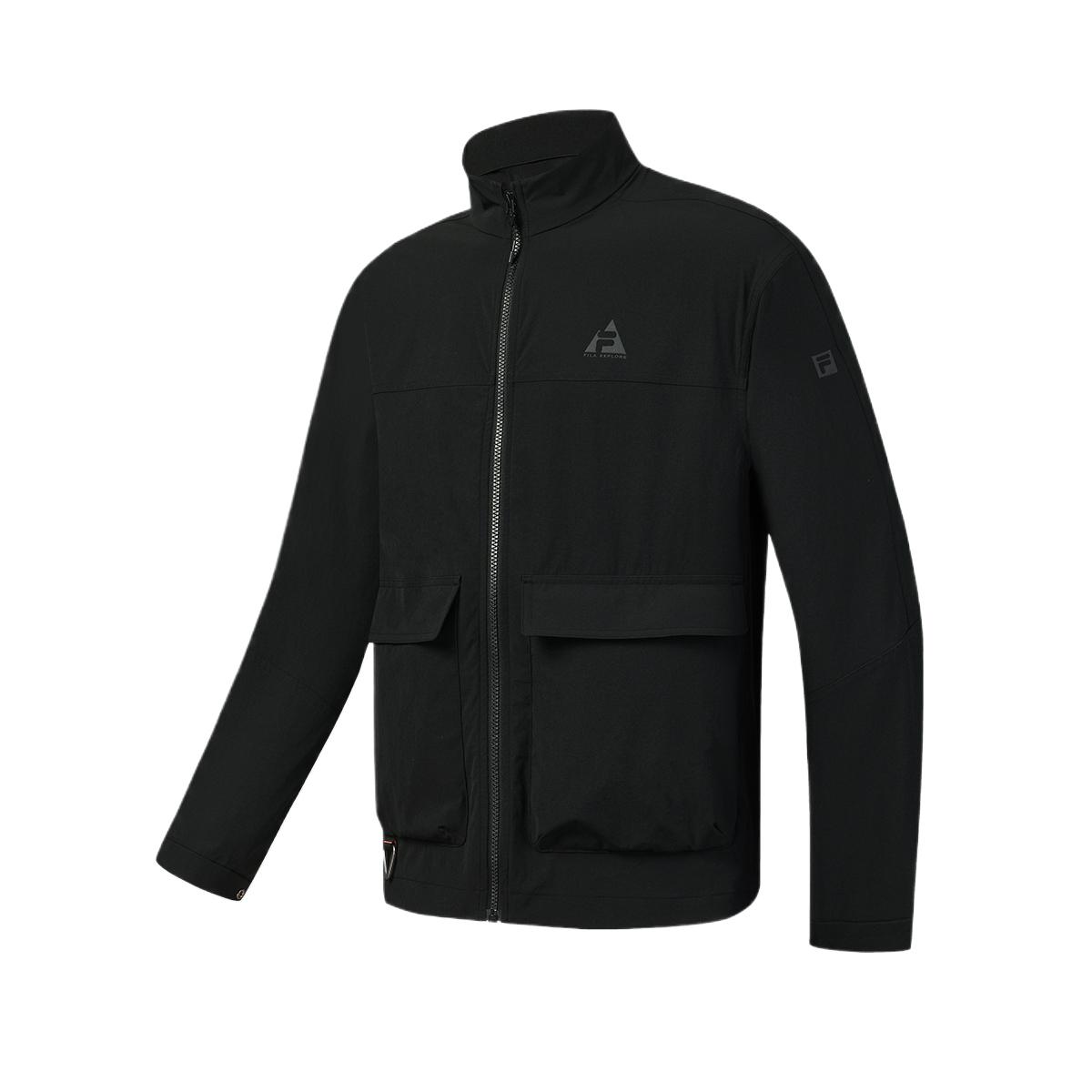 

FILA Fashion Outdoor Series Stand Collar Solid Color Long Sleeve Jacket Men jackets A11M627703F-BK L