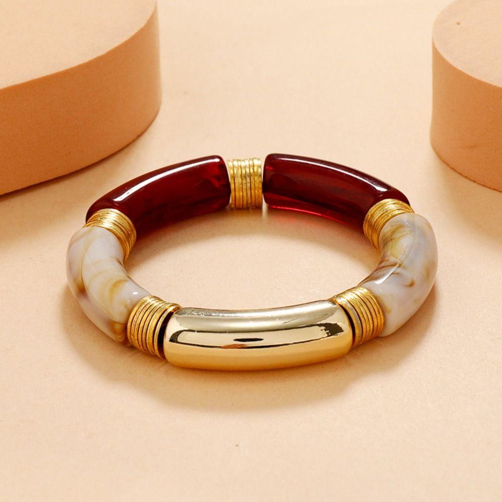 Irregular Resin Bangles Bohemian Retro Hand Ring Creative Chunky Bracelets Girls Gift