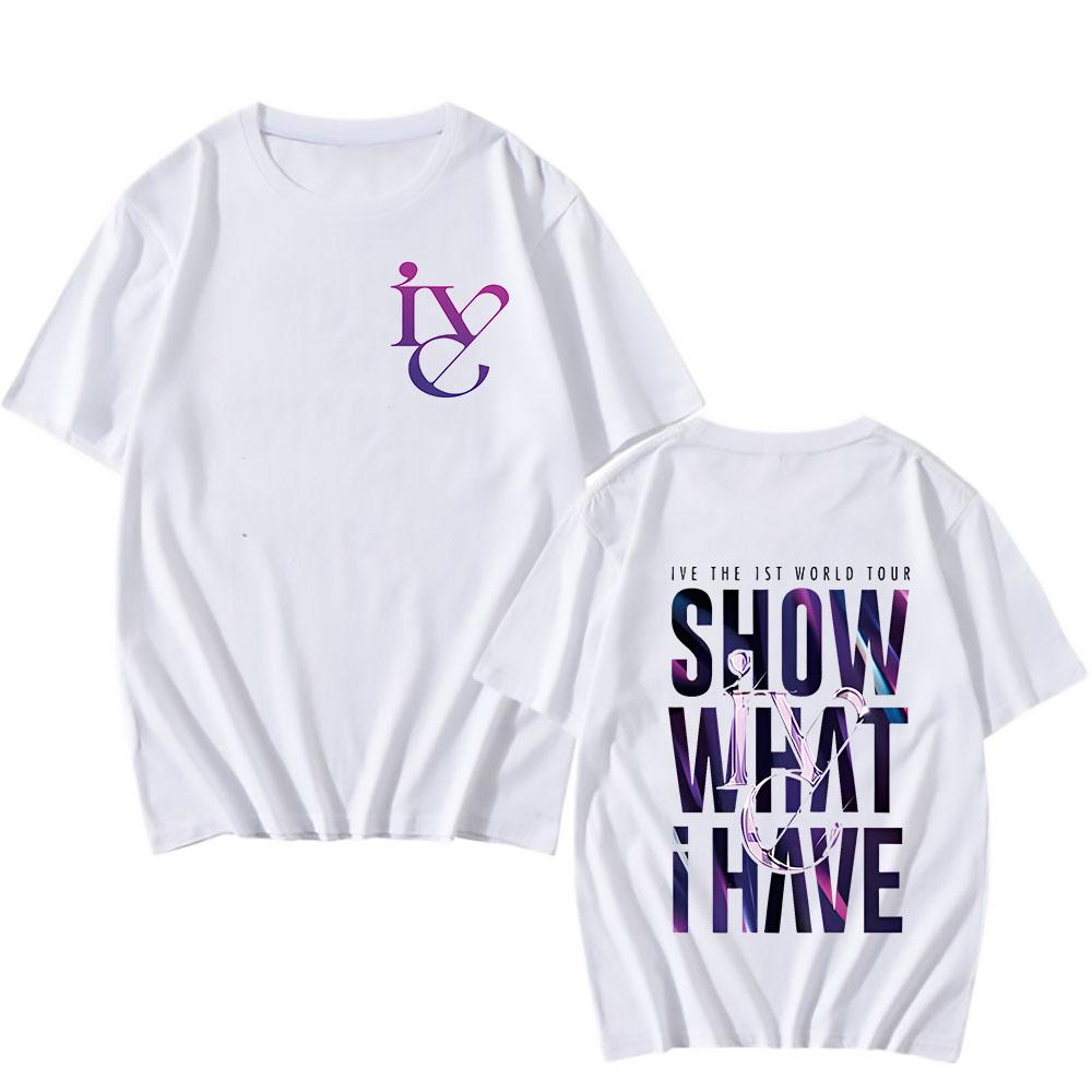 

IVE Kpop T-shirt 2024 The 1ST World Tour Show What I Have Merch Crewneck Short Sleeve Tees Men Women Streetwear Fashion Clothes XL